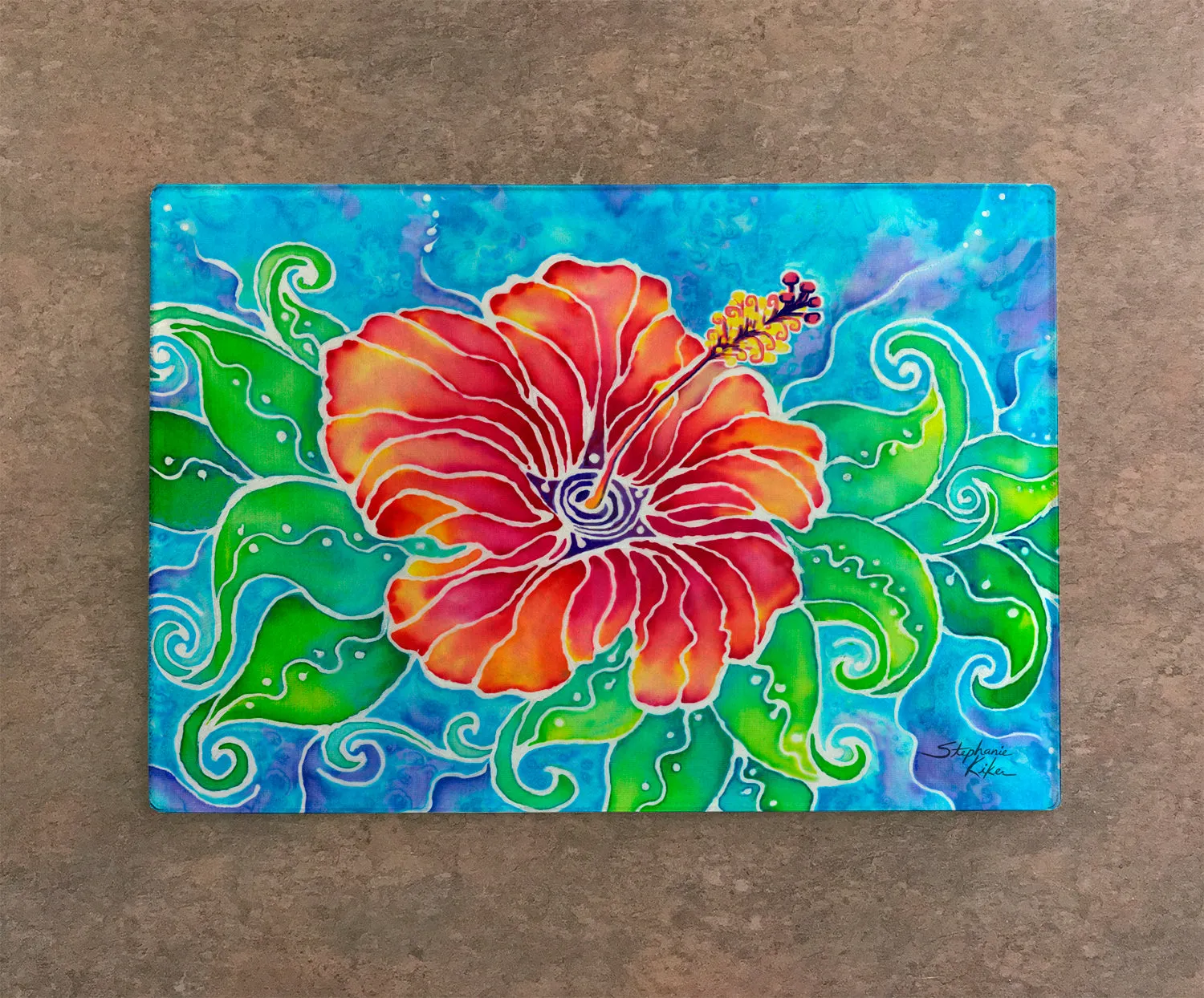 Tropical Hibiscus Cutting Board