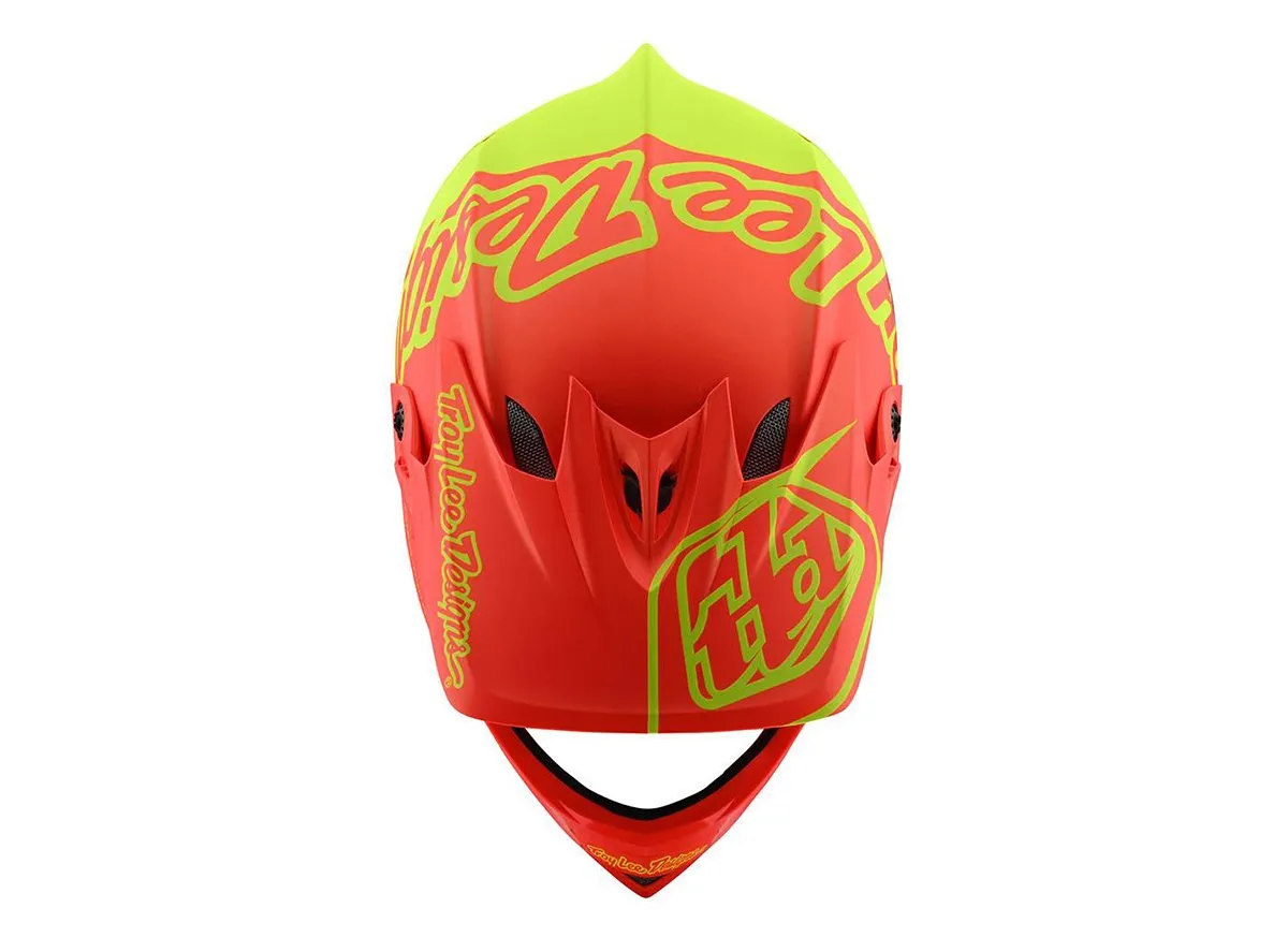 Troy Lee Designs D3 Fiberlite Full Face Helmet - Silhouette - Orange-Yellow - 2020