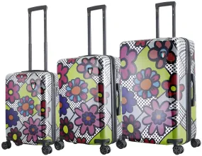 Tucci Pop Art Flower 3-Piece Luggage Set 