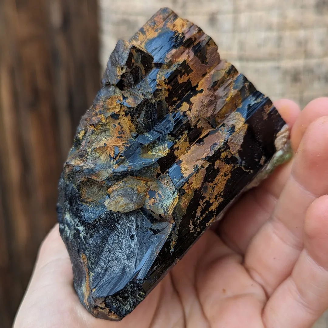TUCSON EXCLUSIVE! GEMMY TERMINATED BLACK TOURMALINE CRYSTAL WITH HYALITE OPAL, FROM ERONGO MOUNTAIN, ERONGO REGION, NAMIBIA