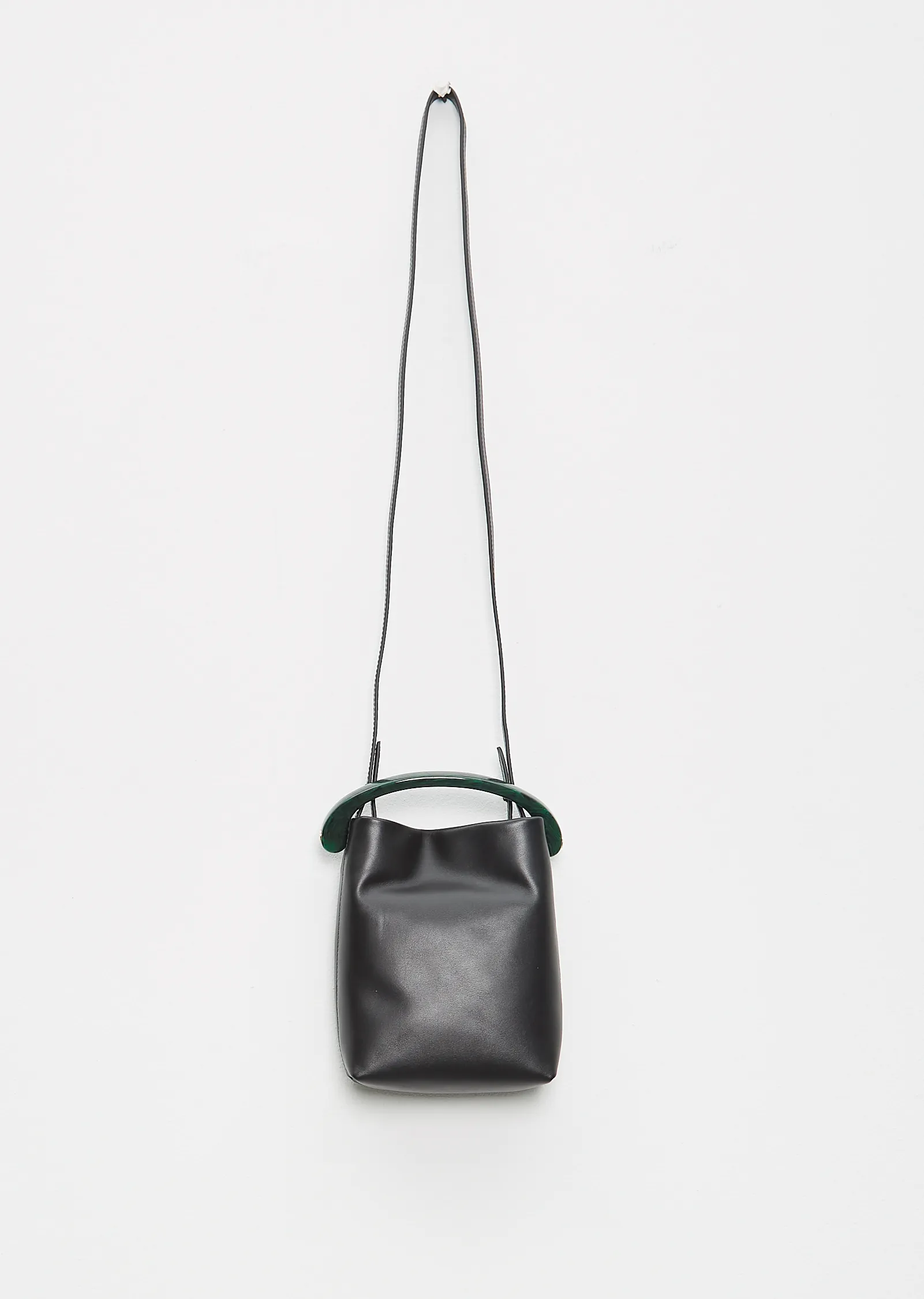 Tumbled Calf Leather Bag — Black