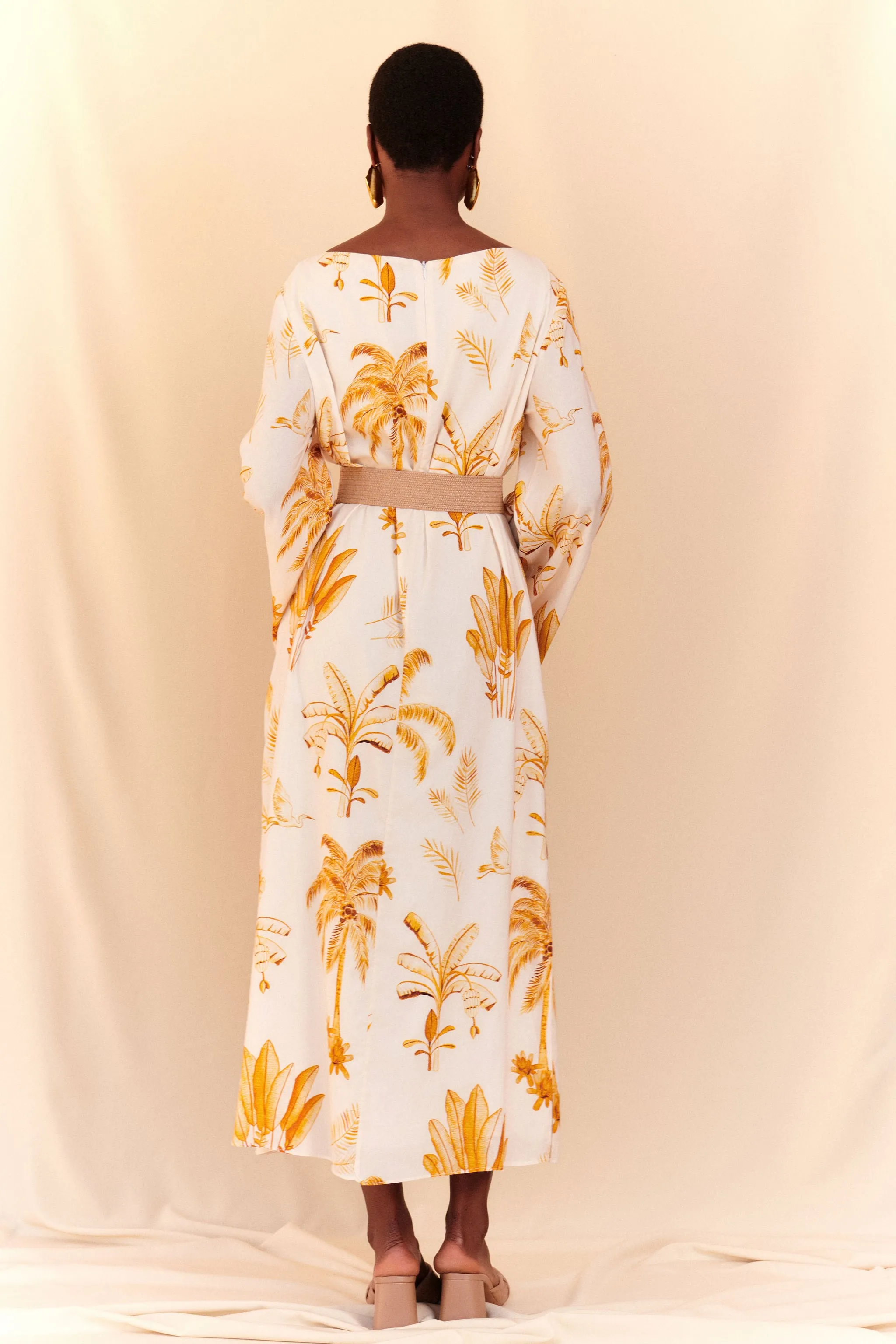 TUNIC PALM DRESS - BEIGE