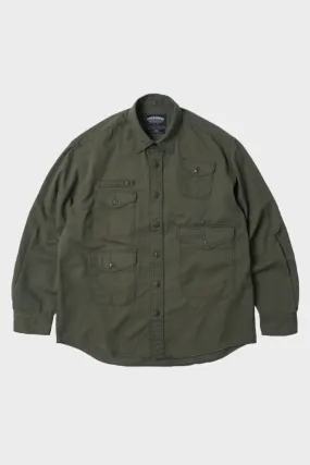 Twill Utility Pocket Shirt Jacket - Olive