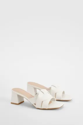 Twist Front Block Heeled Mules