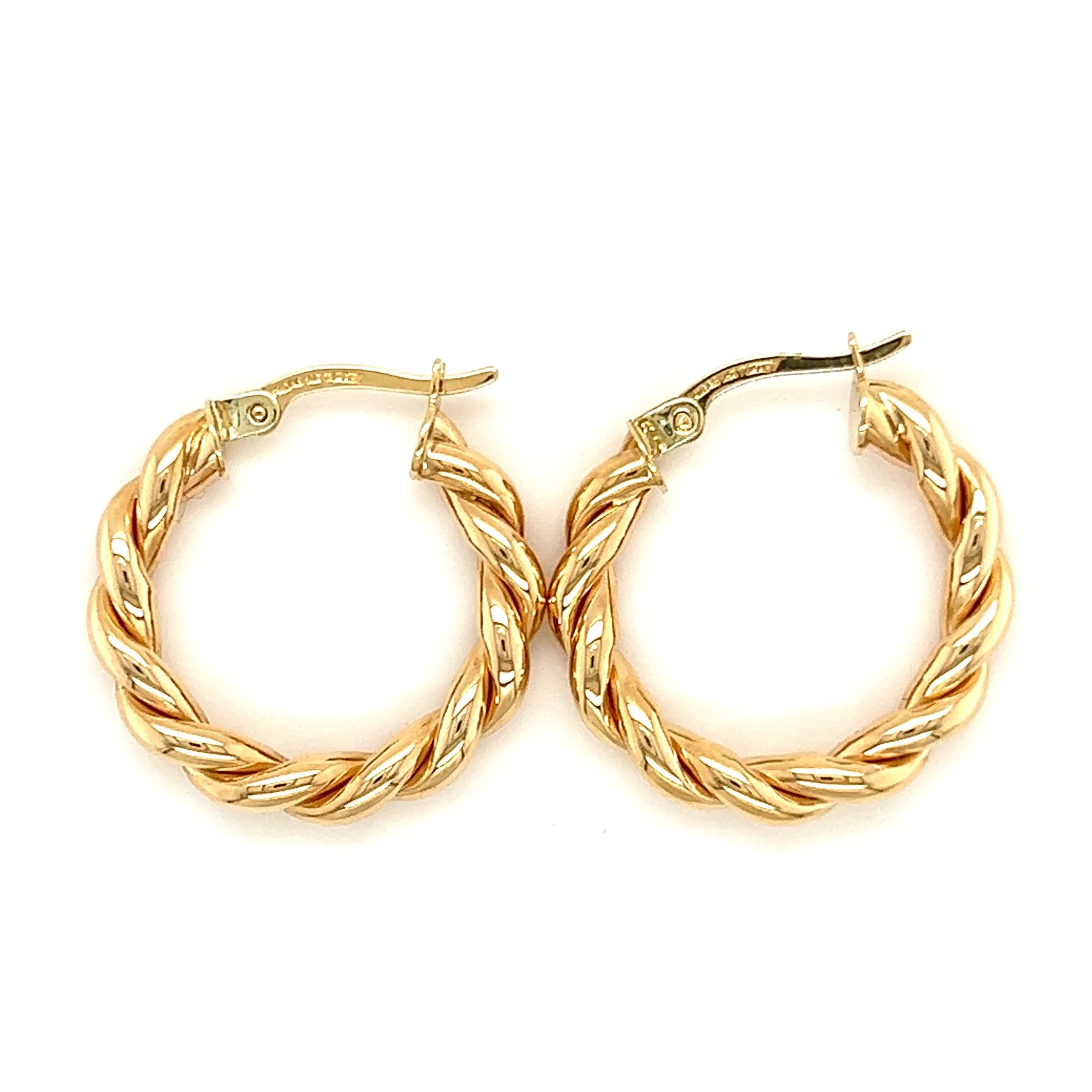 Twisted Hoop Earrings in 14K Yellow Gold