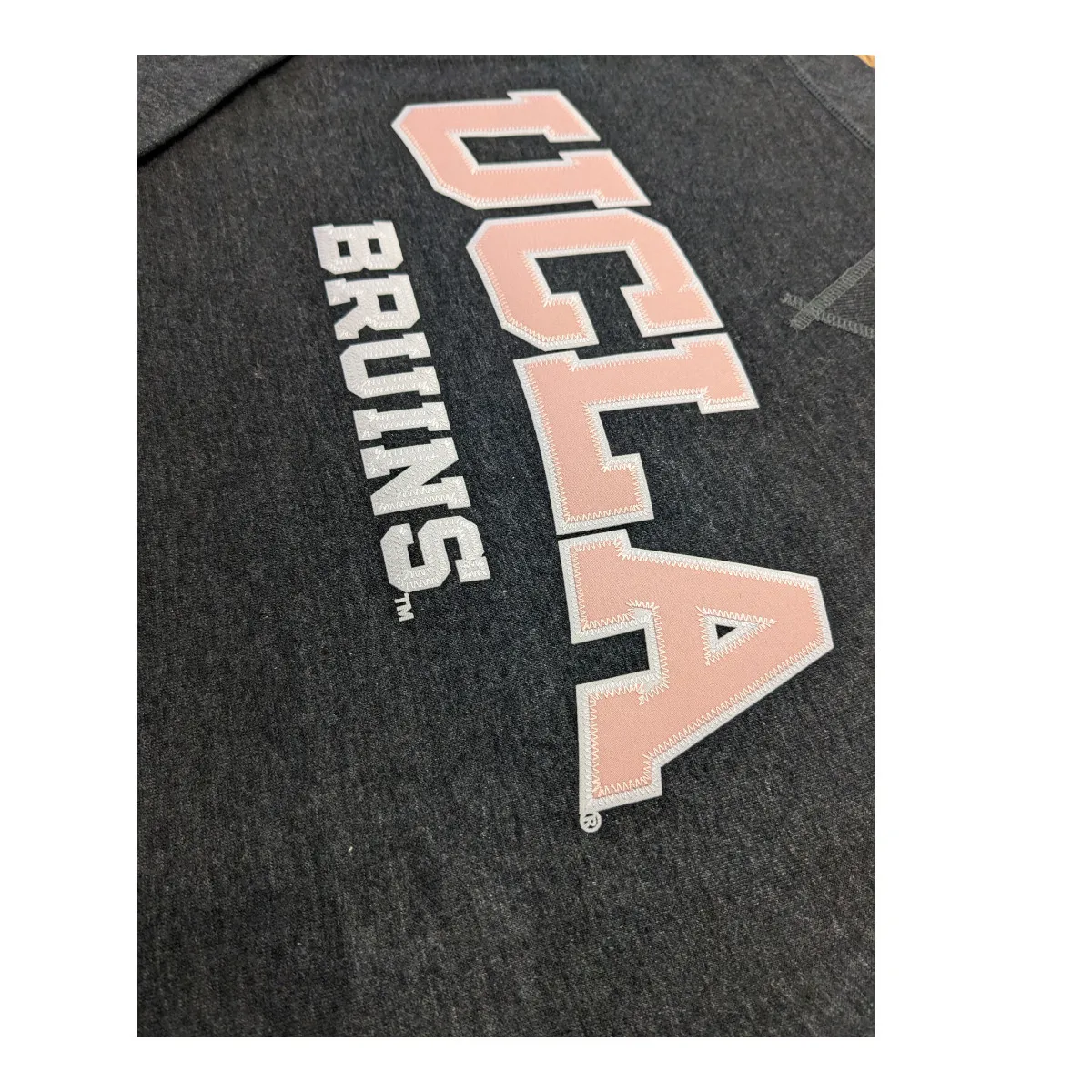 UCLA Neon Pink Fleece Grey Crew