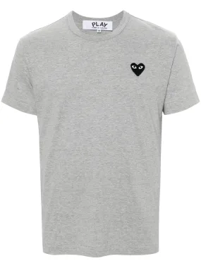 Unisex Short Sleeve T-Shirt Black Heart - Grey