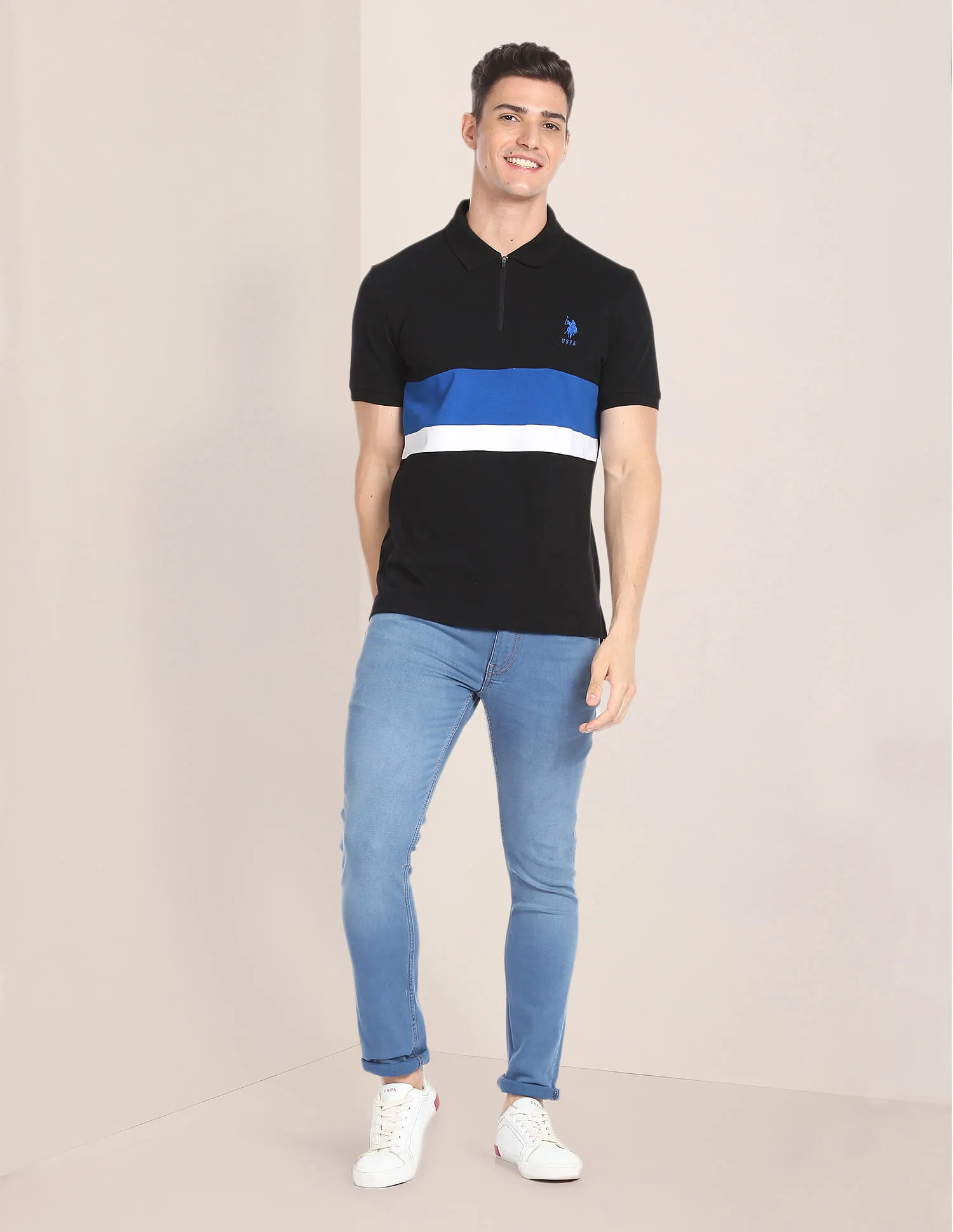 U.S. Polo Assn. Colour Block Slim Polo Shirt