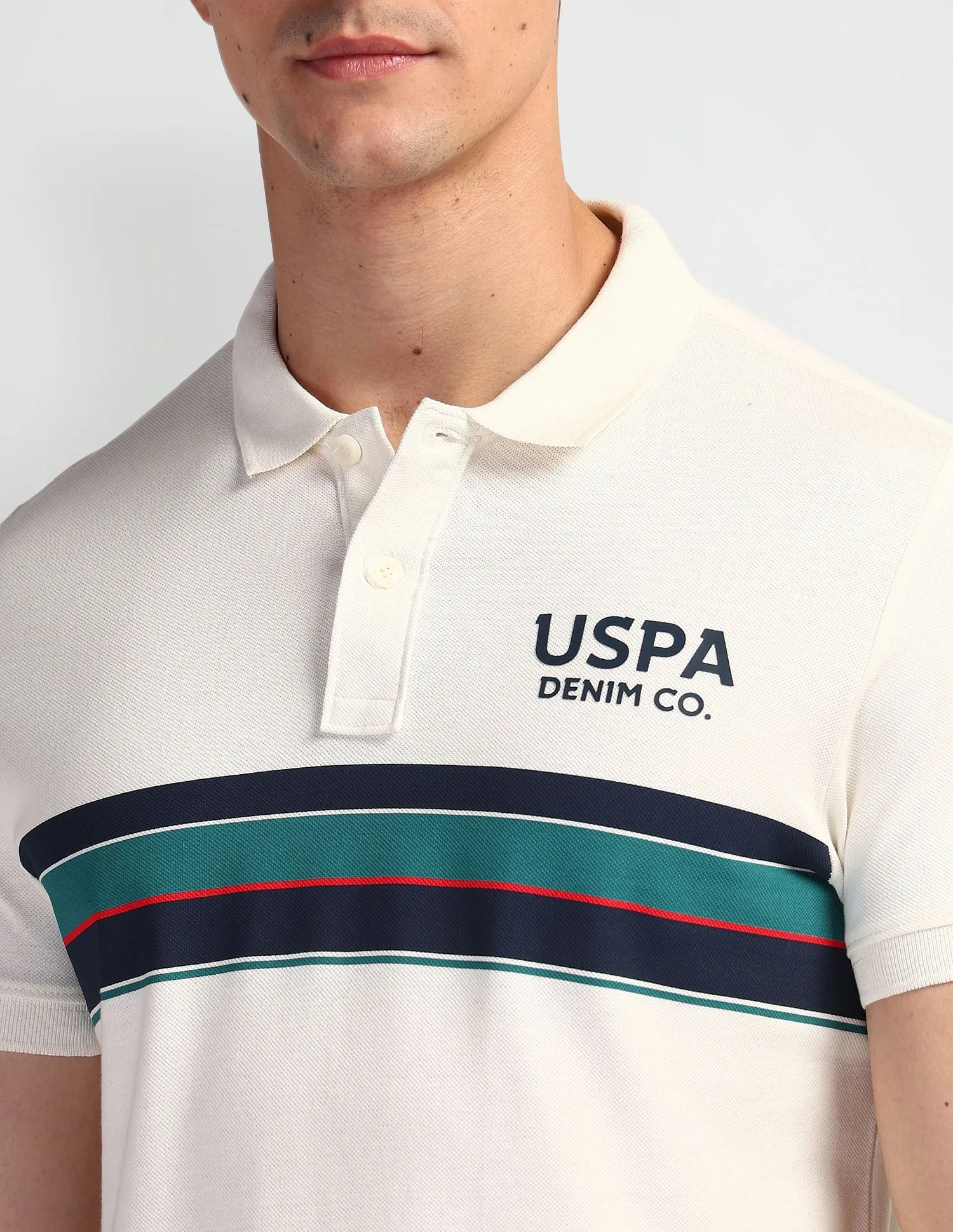 U.S. Polo Assn. Denim Co. Horizontal Stripe Muscle Fit Polo Shirt