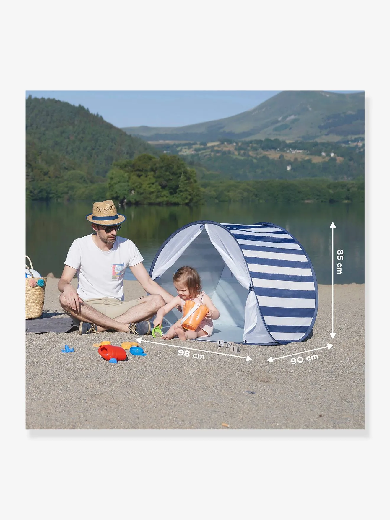 UV-Protection50+ Tent with Mosquito Net, by Babymoov - blue/multi