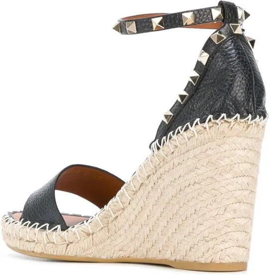 Valentino Garavani Double Rockstud 95mm wedge sandals Black