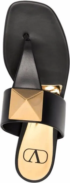Valentino Garavani One Stud flat sandals Black