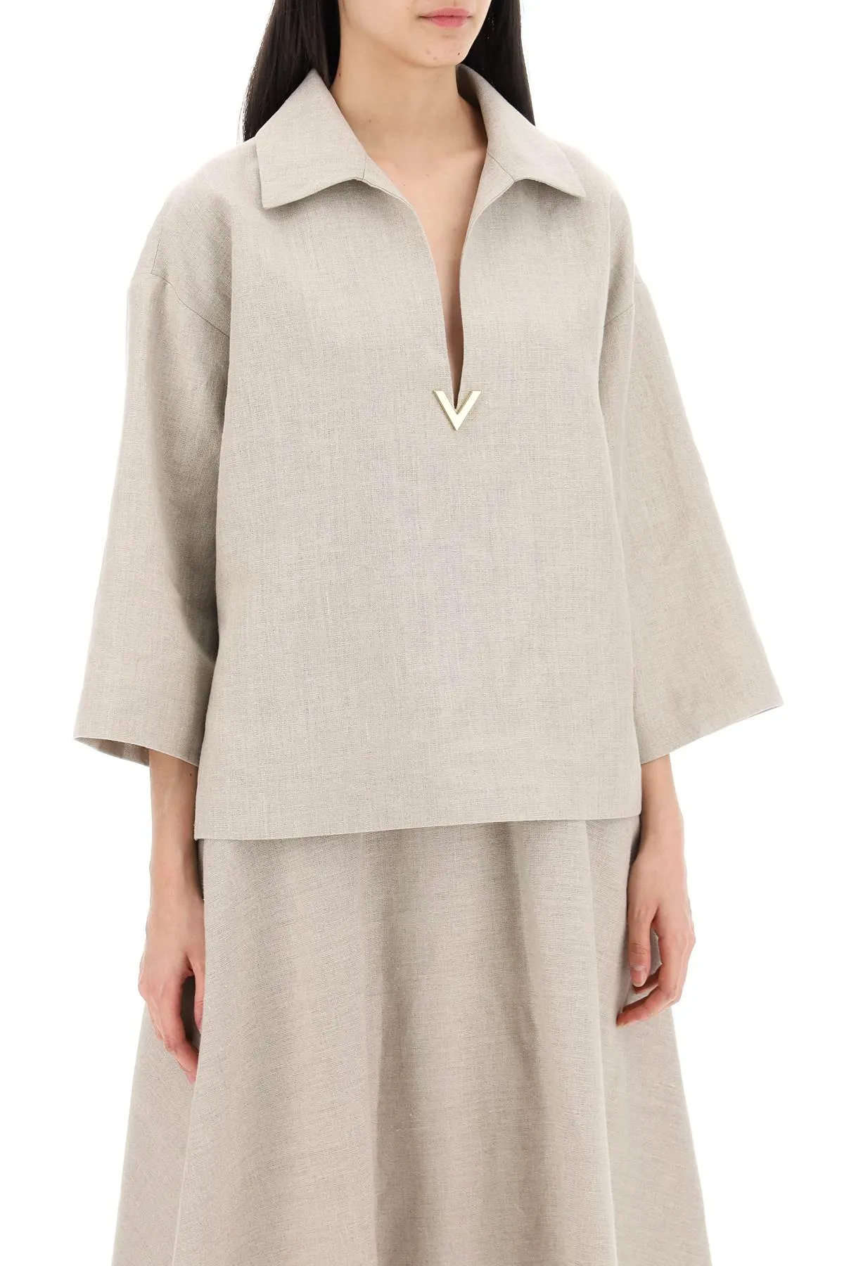 Valentino Garavani    Valentino Garavani Linen Canvas Tunic Garment For