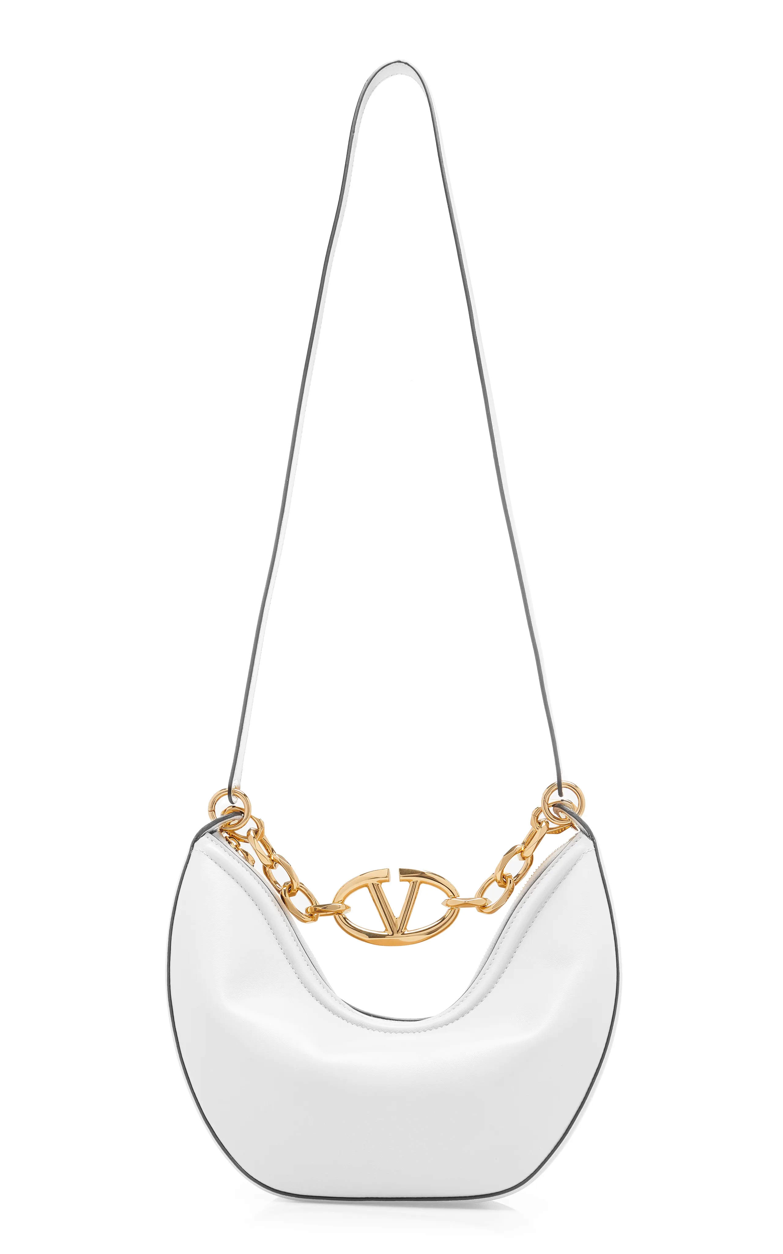 Valentino Garavani VLogo Chain Leather Hobo Bag