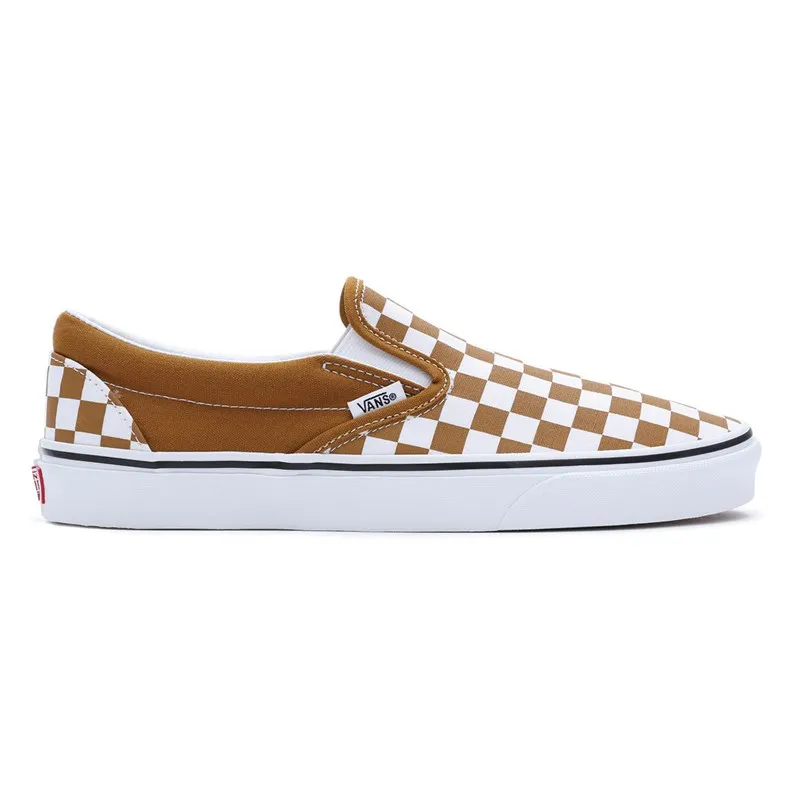 Vans Classic Slip-On Checkerboard Trainers Golden Brown