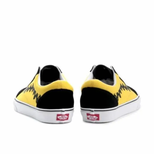 Vans old skool x peanuts charlie brown yellow/black good grief all new womens