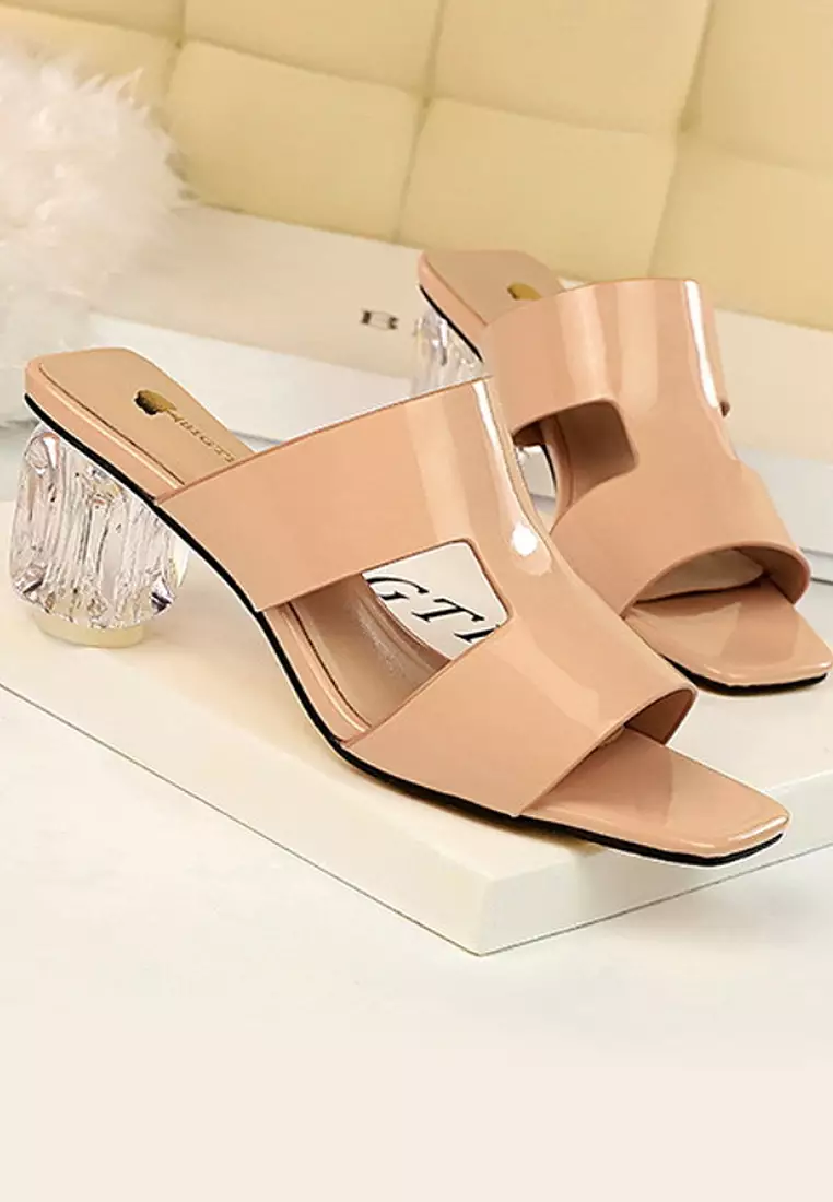 VANSA Patent Crystal Heeled Sandals VSW-SBM2