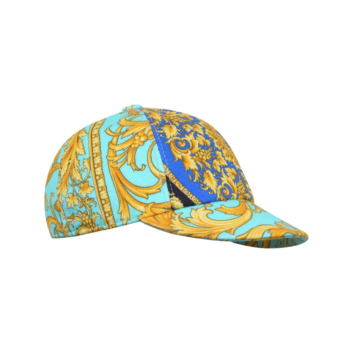 Versace Baby Boys Cap - Turquoise & Baroque Cotton Cap