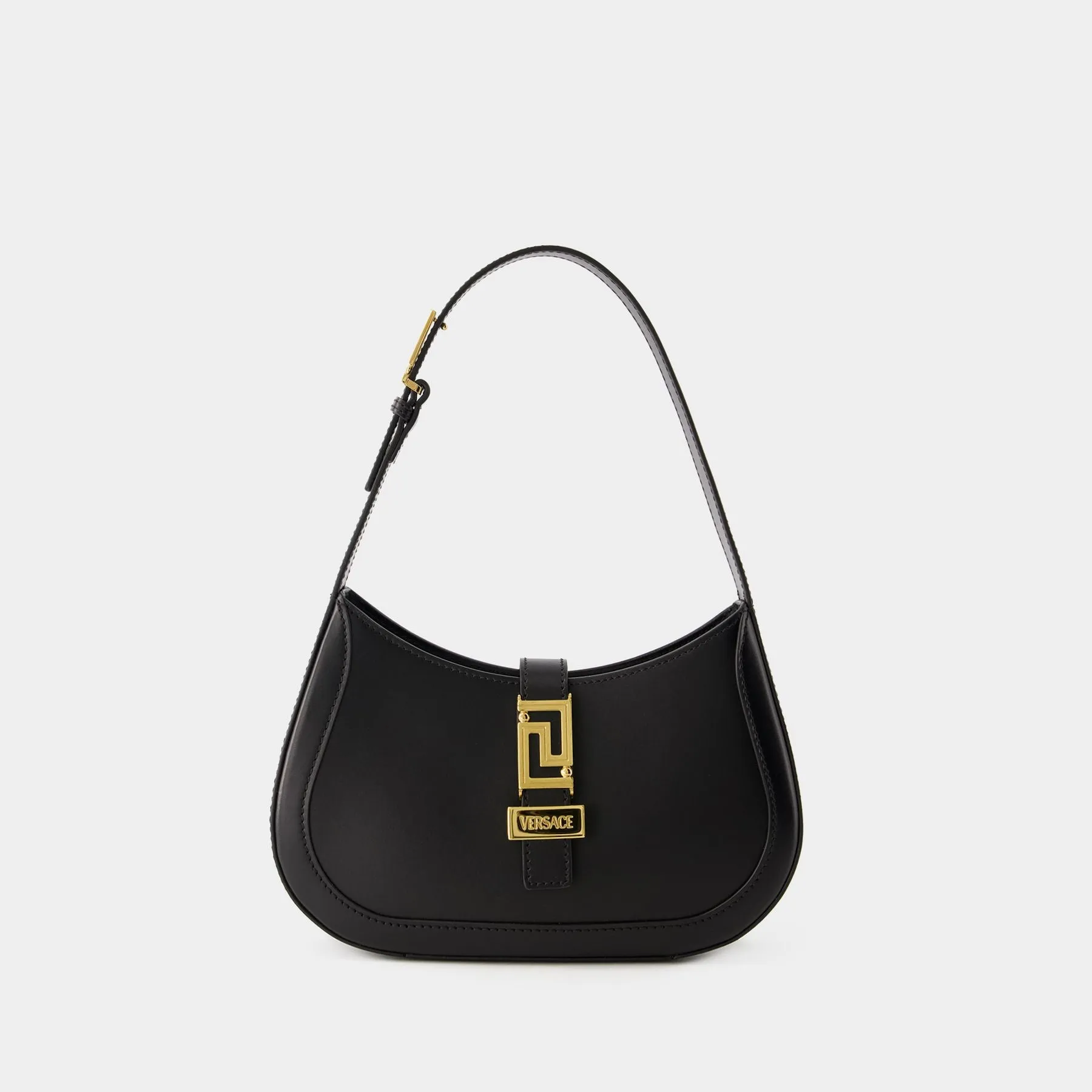 Versace  Greca Goddess Small Hobo Bag - Versace - Leather - Black