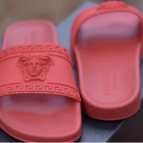 Versace medusa sandals red pool slides palazzo