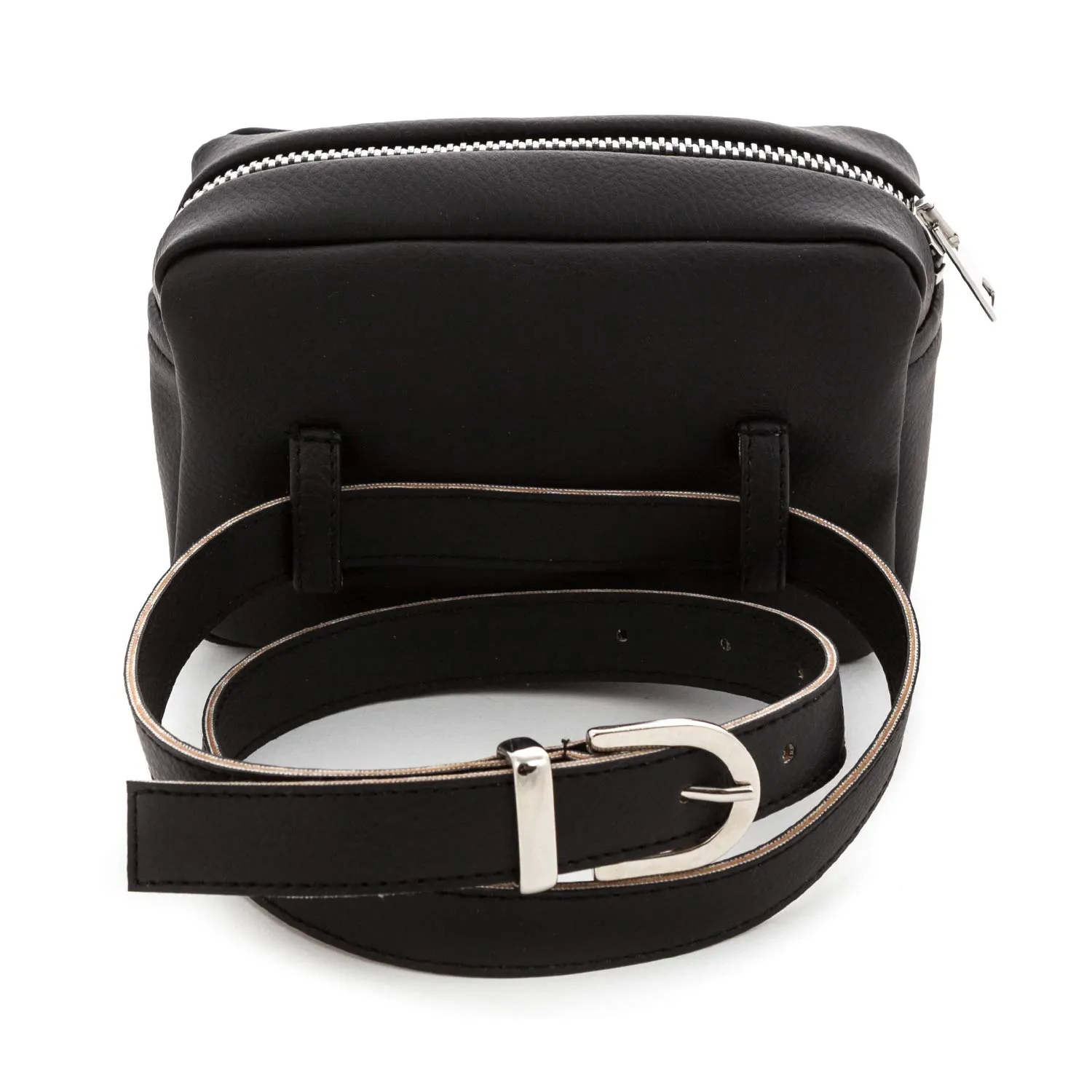 Vicolo Black Belt Bag For Girls