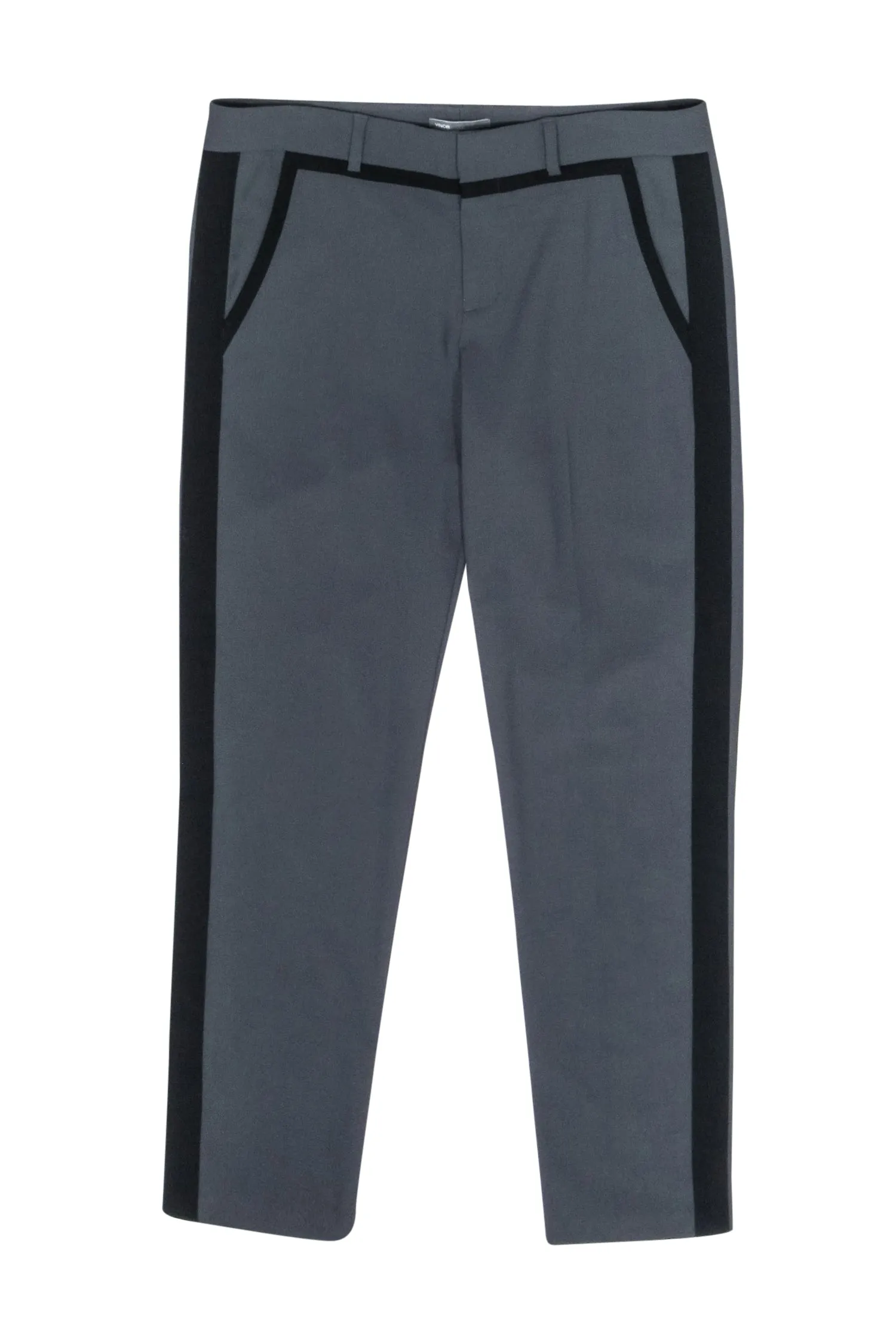 Vince - Grey Slim Leg Side Stripe Trousers Sz 8