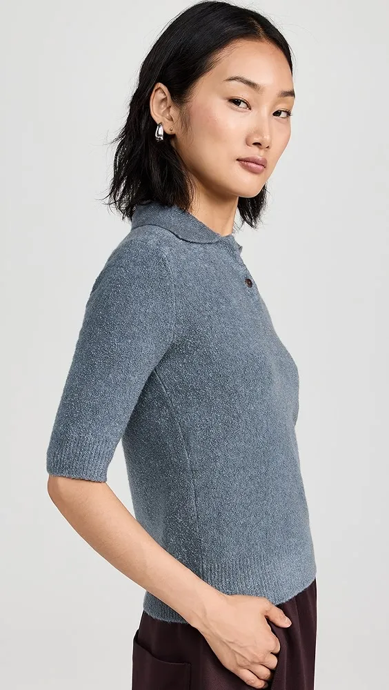 Vince   Soft Boucle Short Sleeve Polo 