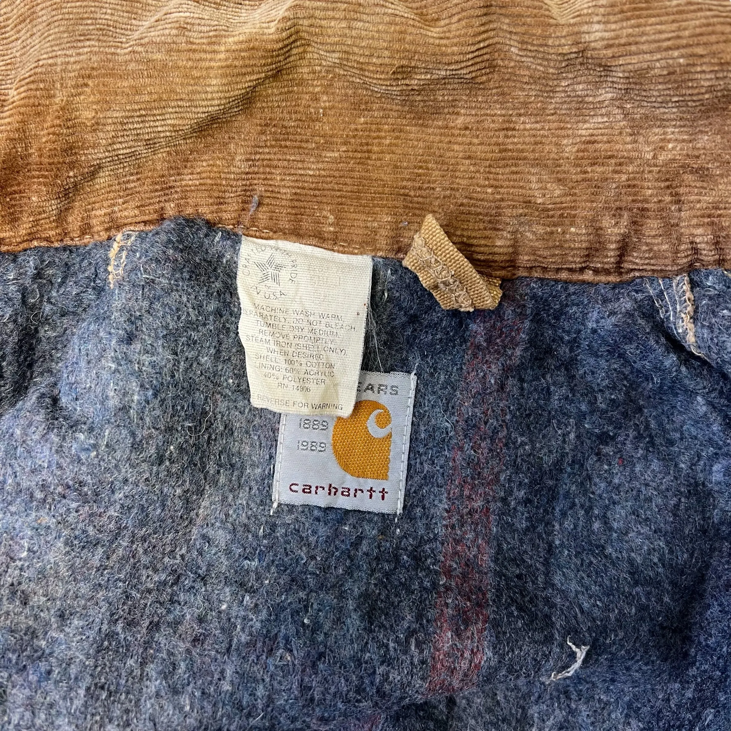 Vintage 1989 Carhartt 100 Year Sun Faded Detroit Workwear Jacket Tan Rare