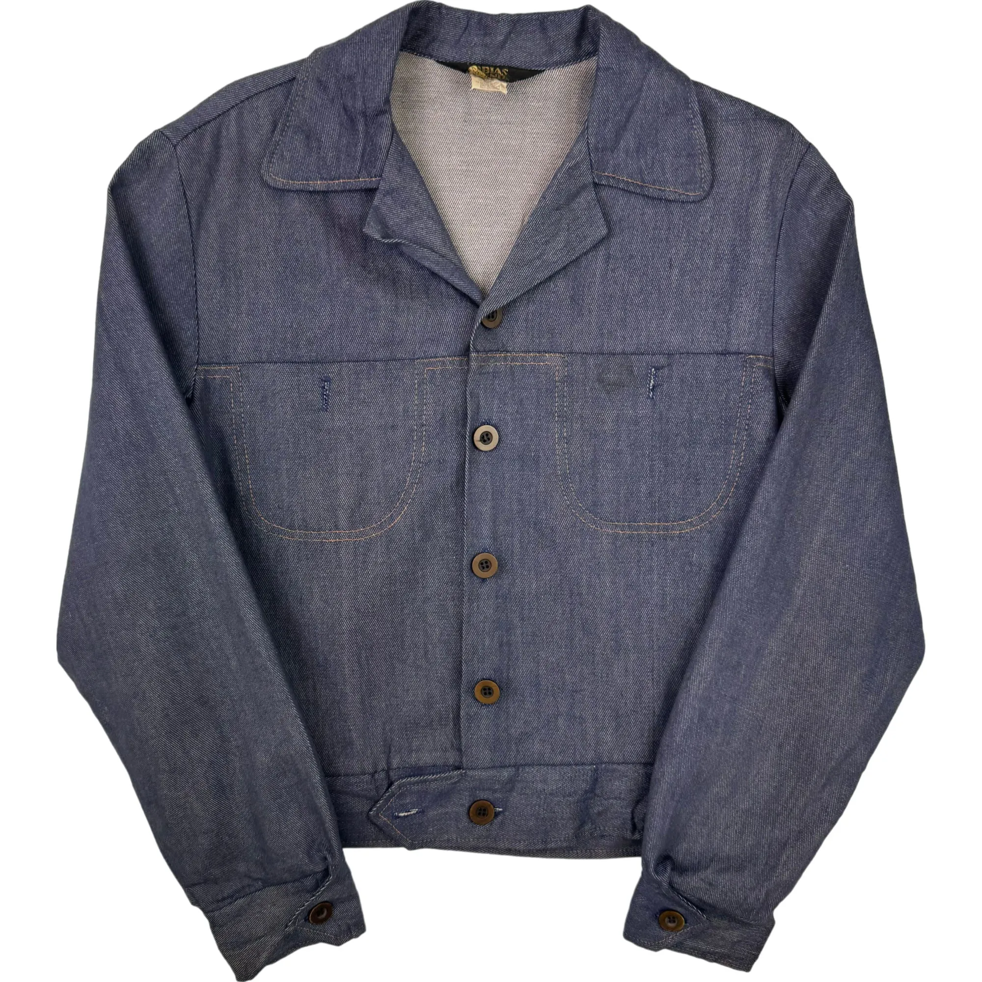 Vintage 70's Tobias Trend Cropped Denim Jacket Blue