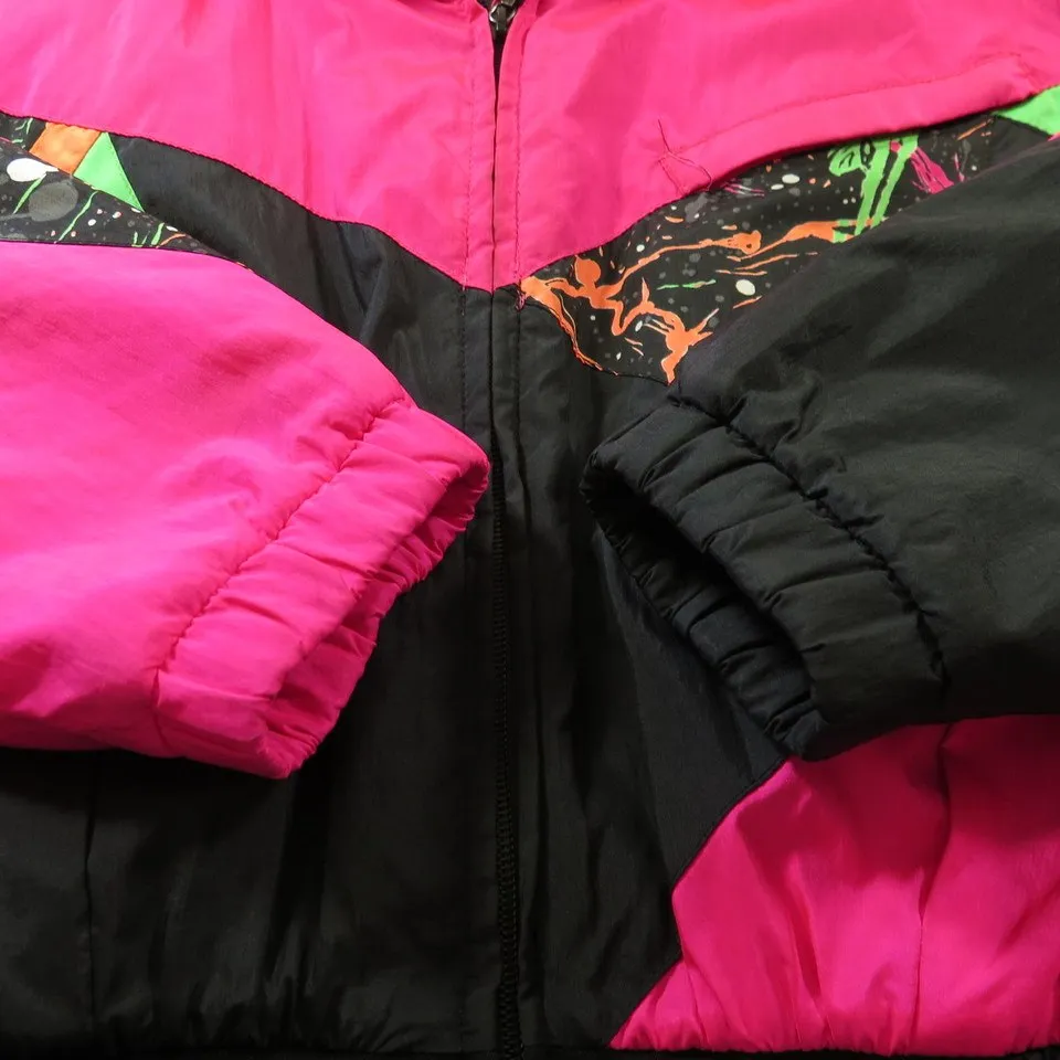 Vintage 80s Retro Ski Suit Womens 8 Snuggler Snowboard Time Machine Neon