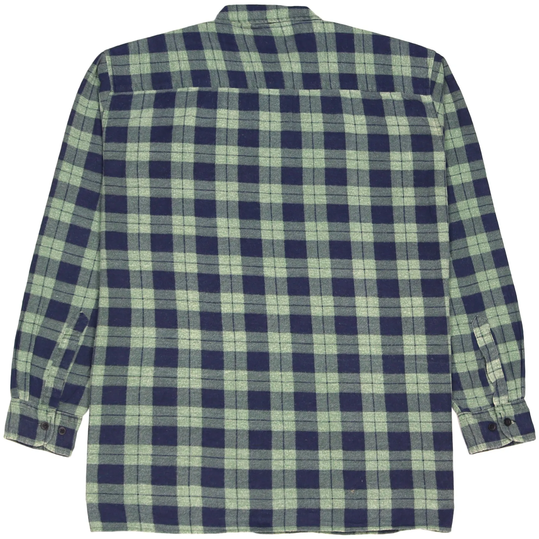 Vintage Checked Flannel Shirt Green Blue