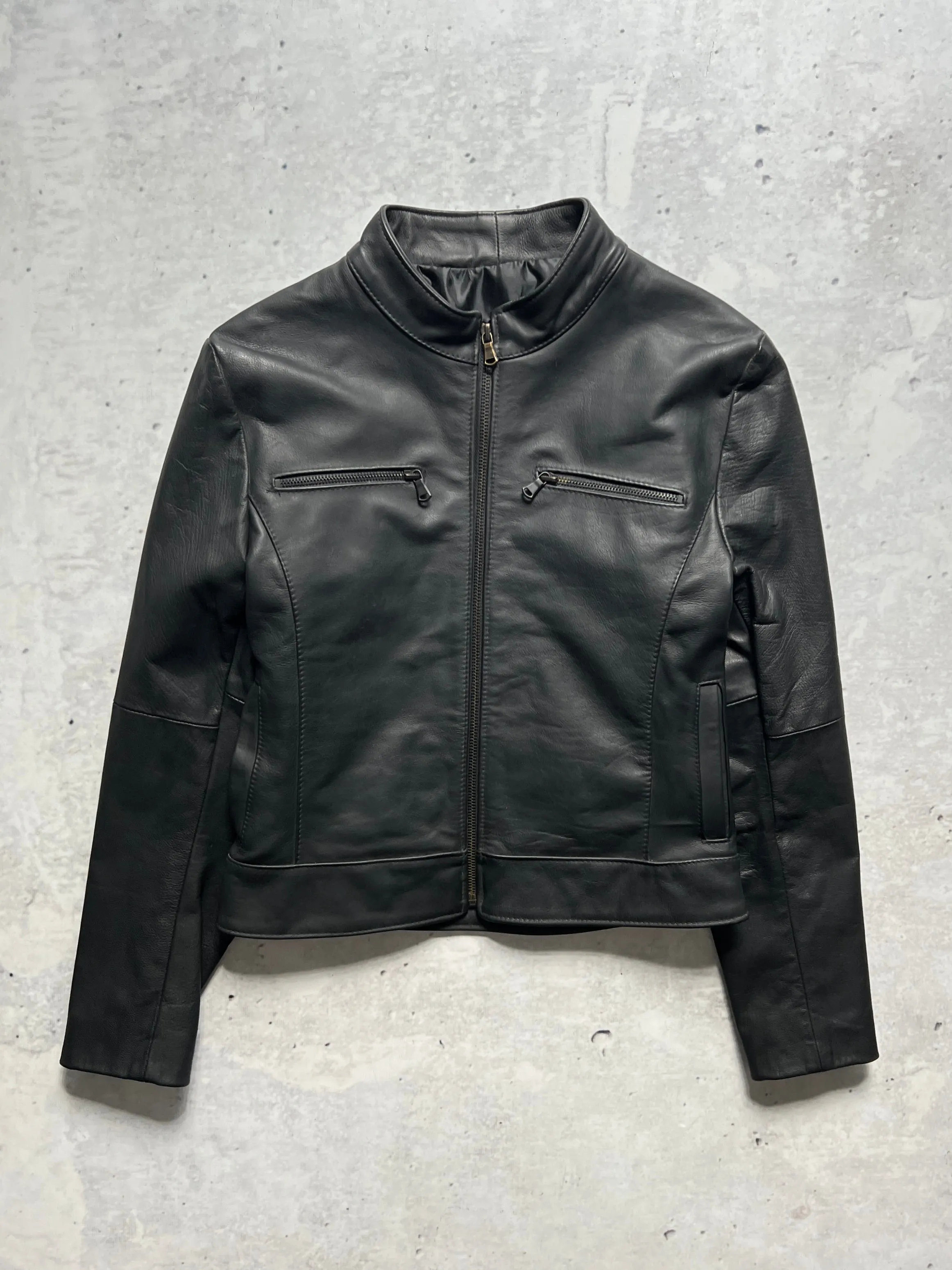 Vintage Italian Moda Vera Pelle cropped Leather Jacket (Women's XS)