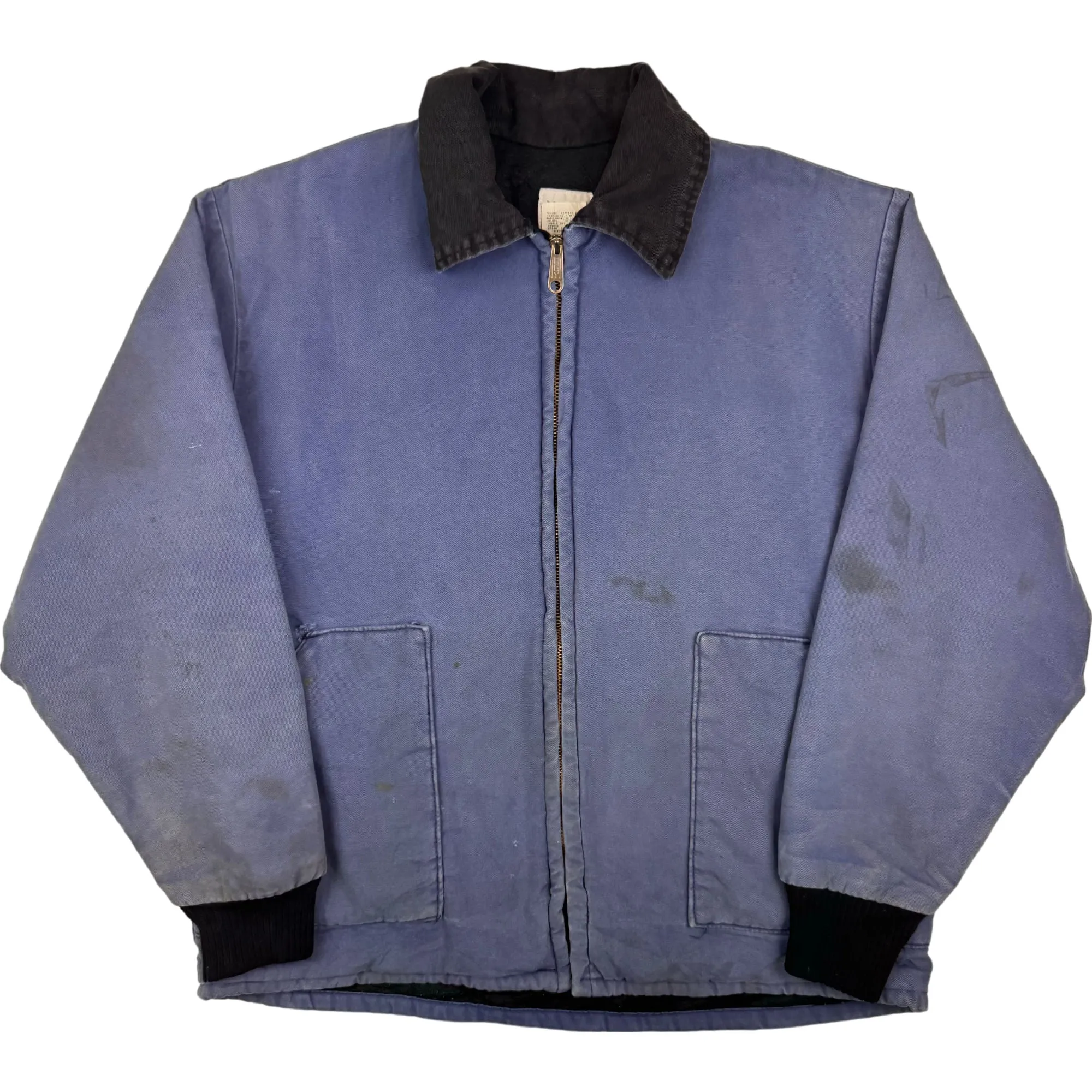 Vintage Key Padded Workwear Detroit Style Zip-Up Jacket Blue