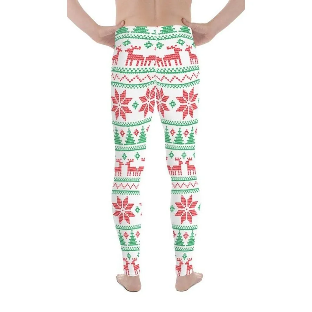 Vintage Knit Print Men's Leggings