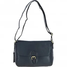 Vintage Leather Cross Body Shoulder Bag Navy – G22