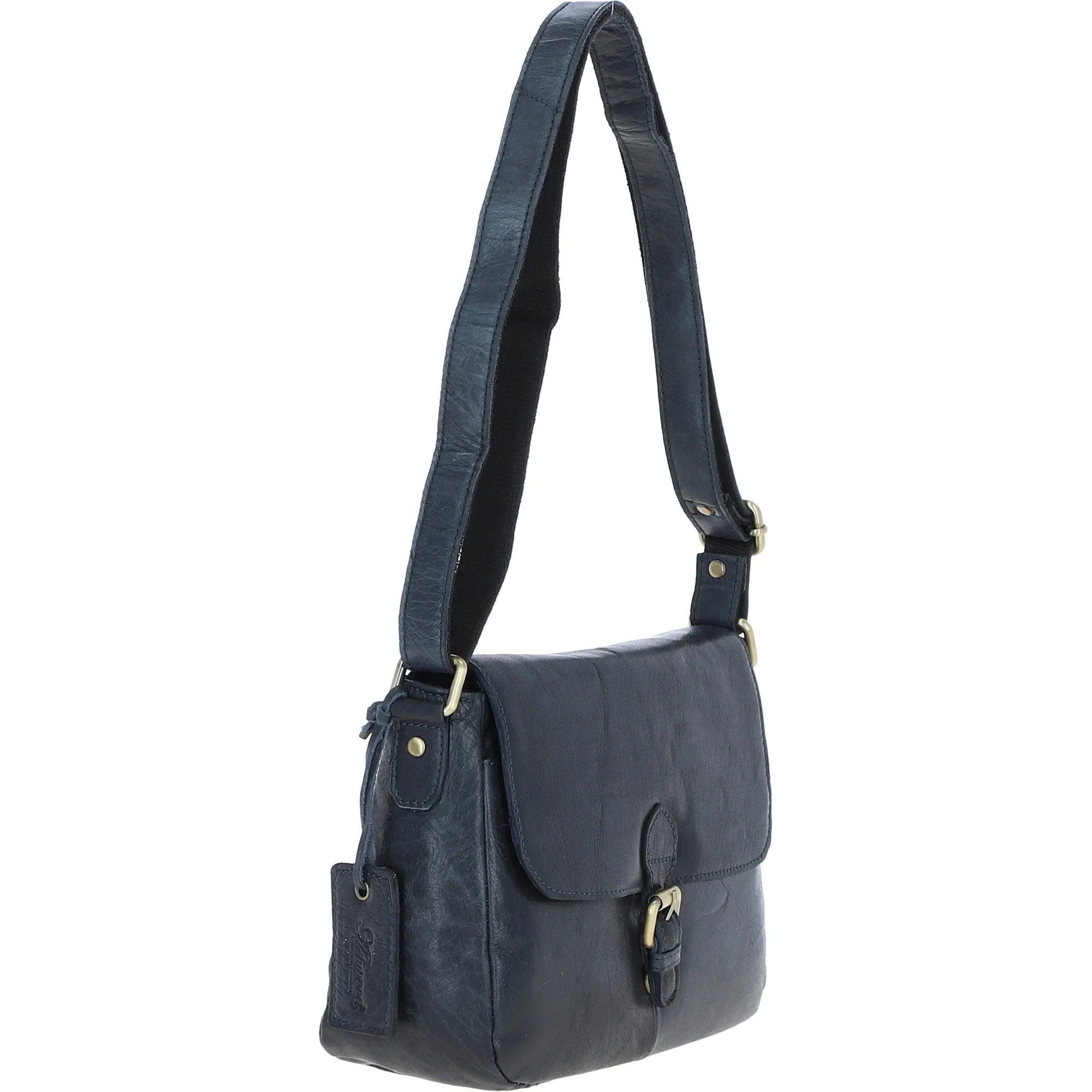 Vintage Leather Cross Body Shoulder Bag Navy – G22