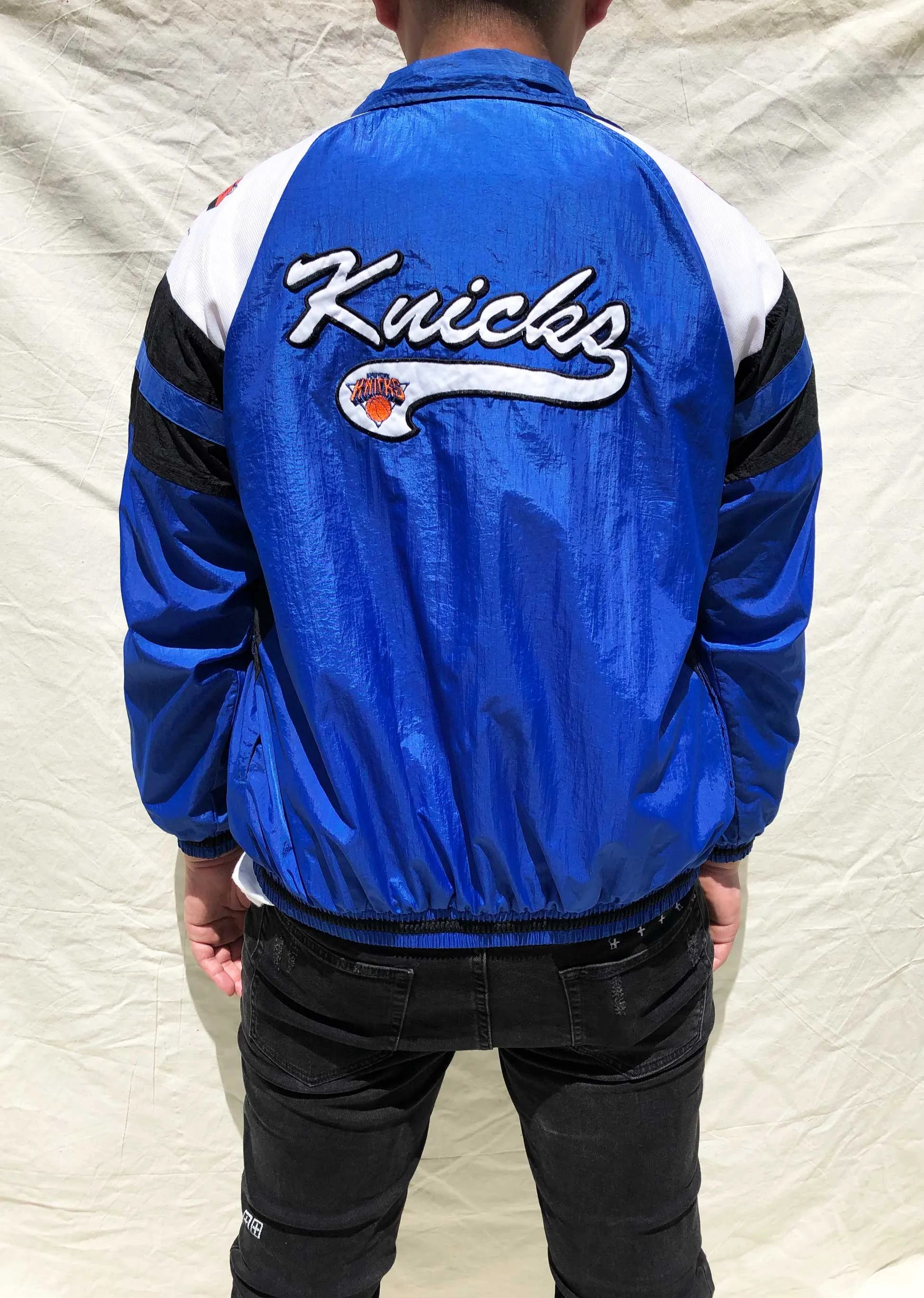 Vintage Mighty Mac NBA New York Knicks Jacket Blue (M)