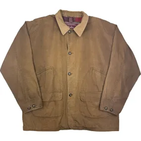 Vintage Urban Equipment Flannel Lined Button-Up Workwear Chore Jacket Brown