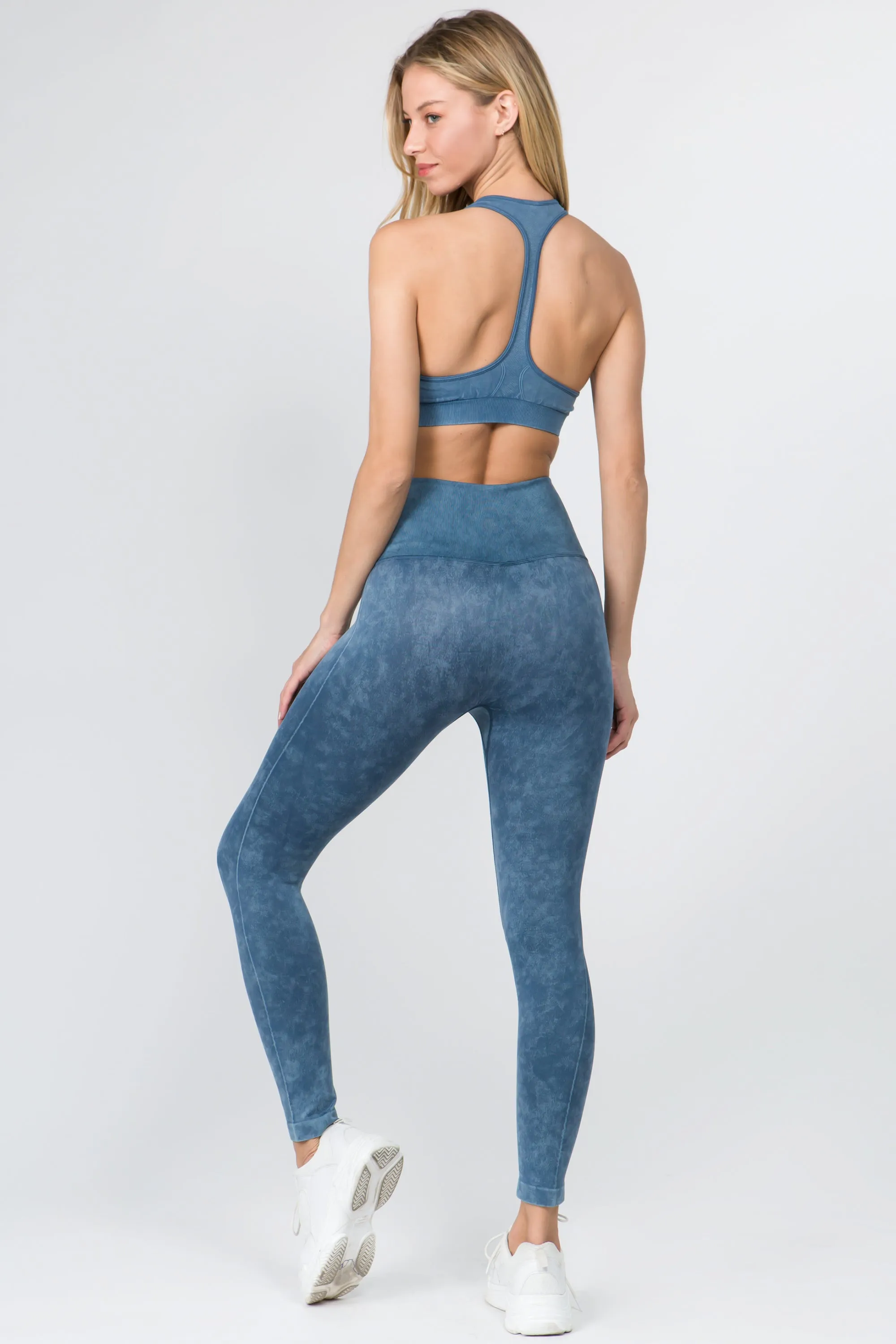 Vintage Wash Sports Bra And Leggings Set