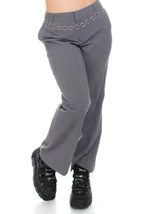 Vintage Y2K Grey Plaid Trousers - M/L