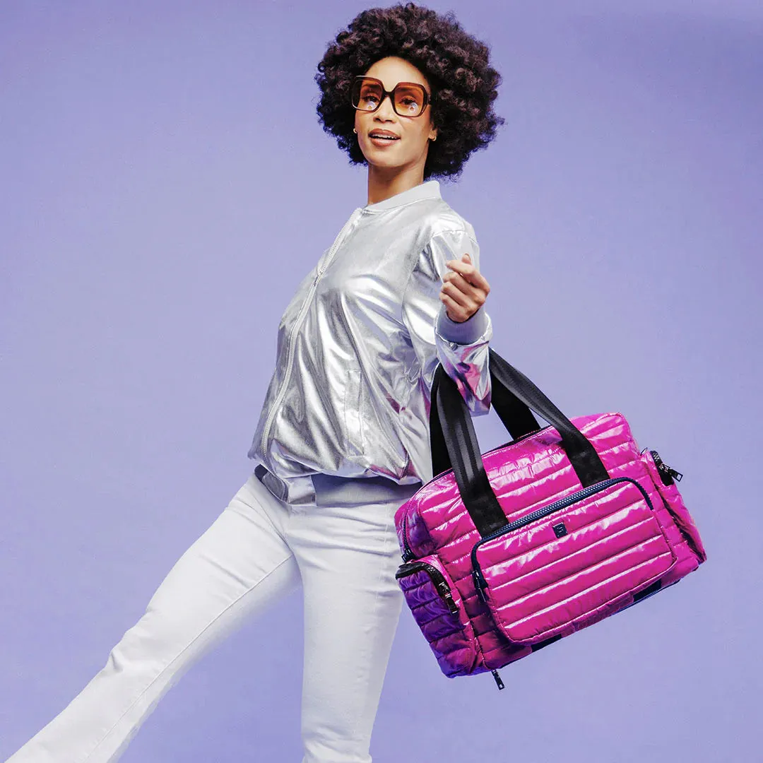 Voyager Travel Bag in Glossy Garnet