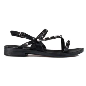 W. Potocki Black Roman sandals with Potocki studs