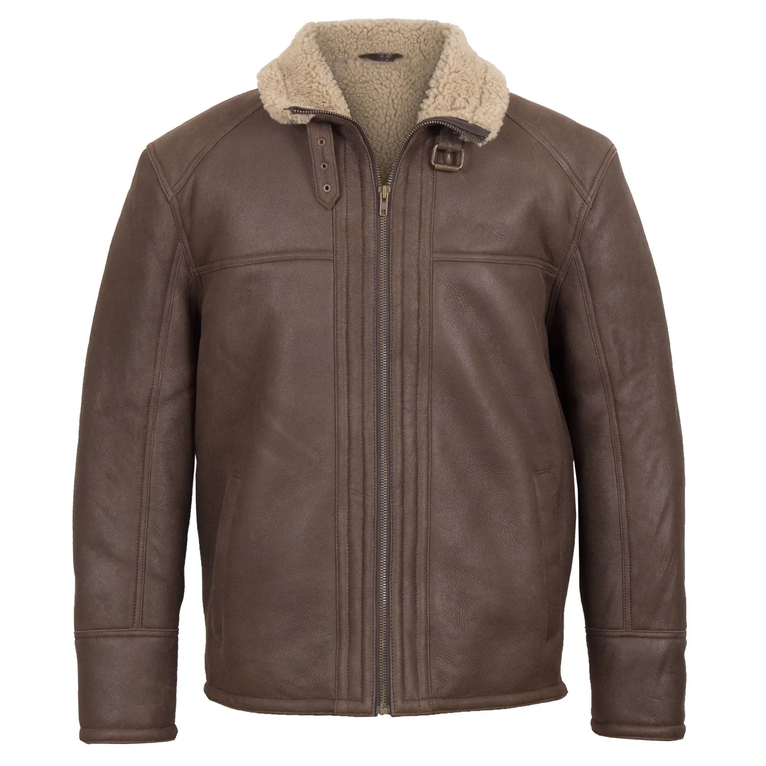 Wallace Men's Brown & Beige Sheepskin Jacket