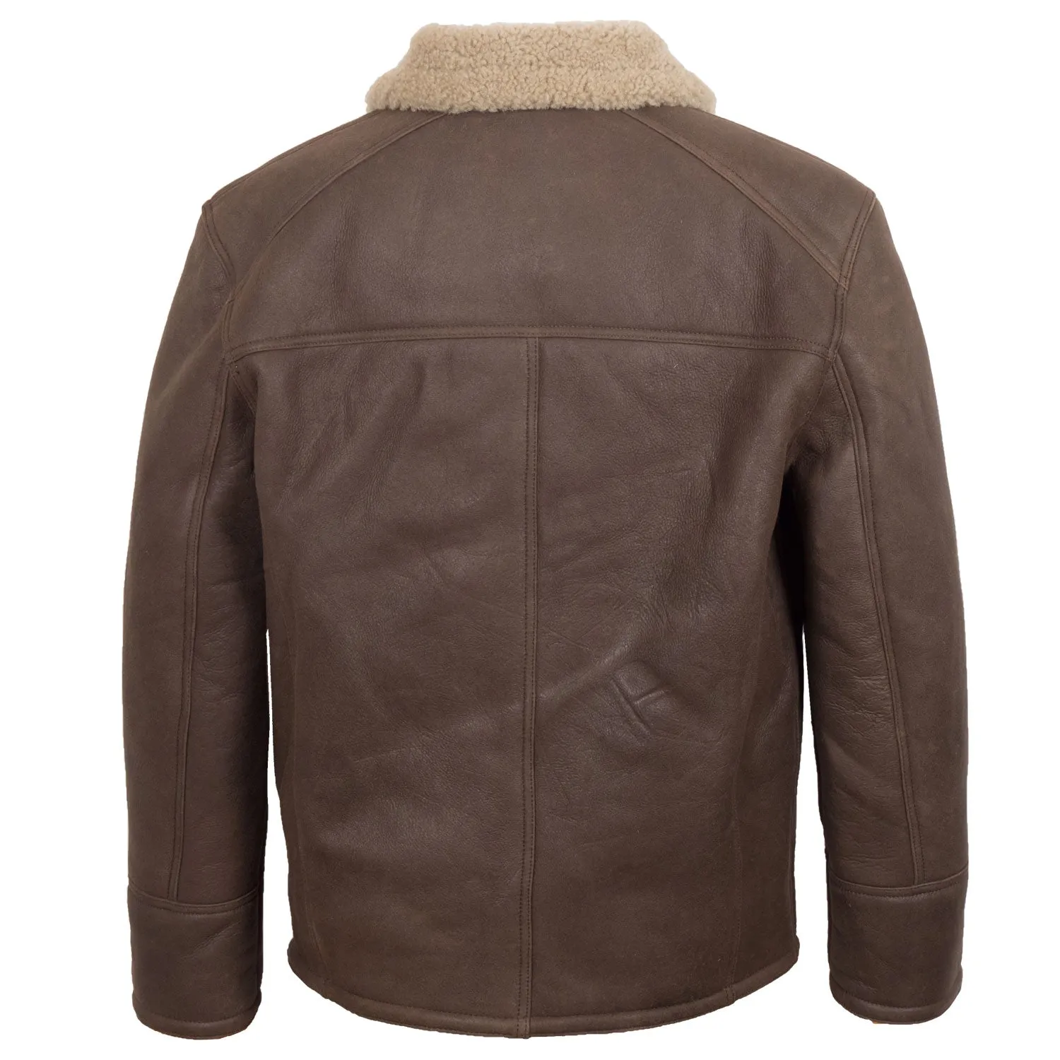 Wallace Men's Brown & Beige Sheepskin Jacket