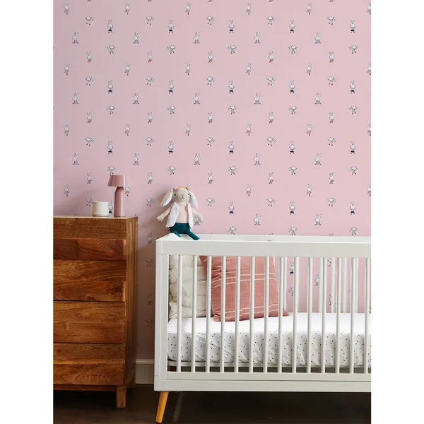 WallShoppe Tea Collection Ballet Bunnies Removable Wallpaper, Ballet Slipper