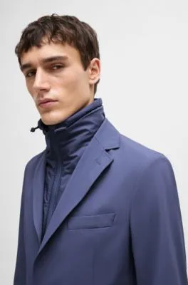 Water-repellent jacket in slim fit with zip-up inner 