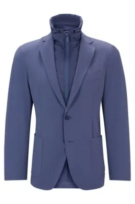 Water-repellent jacket in slim fit with zip-up inner 