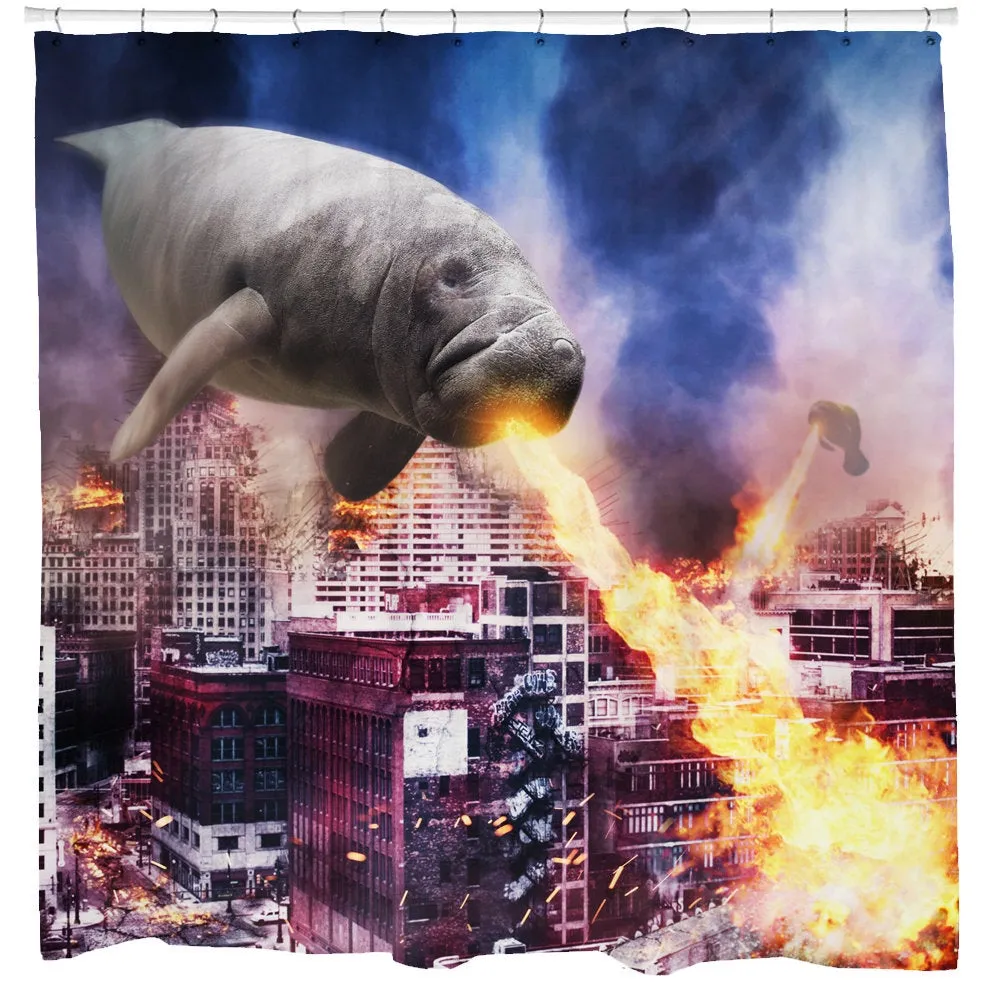 When Manatees Attack Shower Curtain
