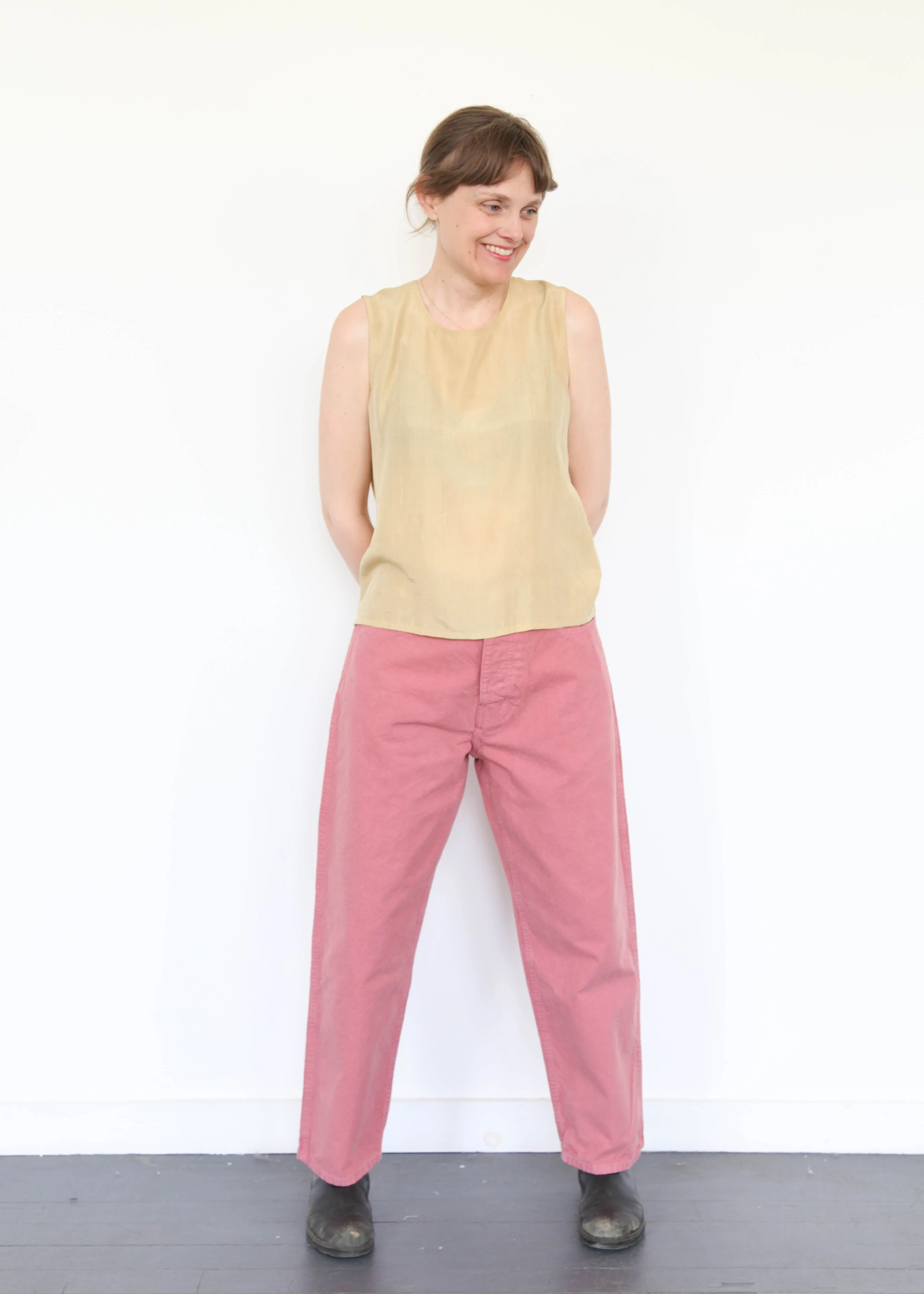 Whiskey Gold Sleeveless Silk Top