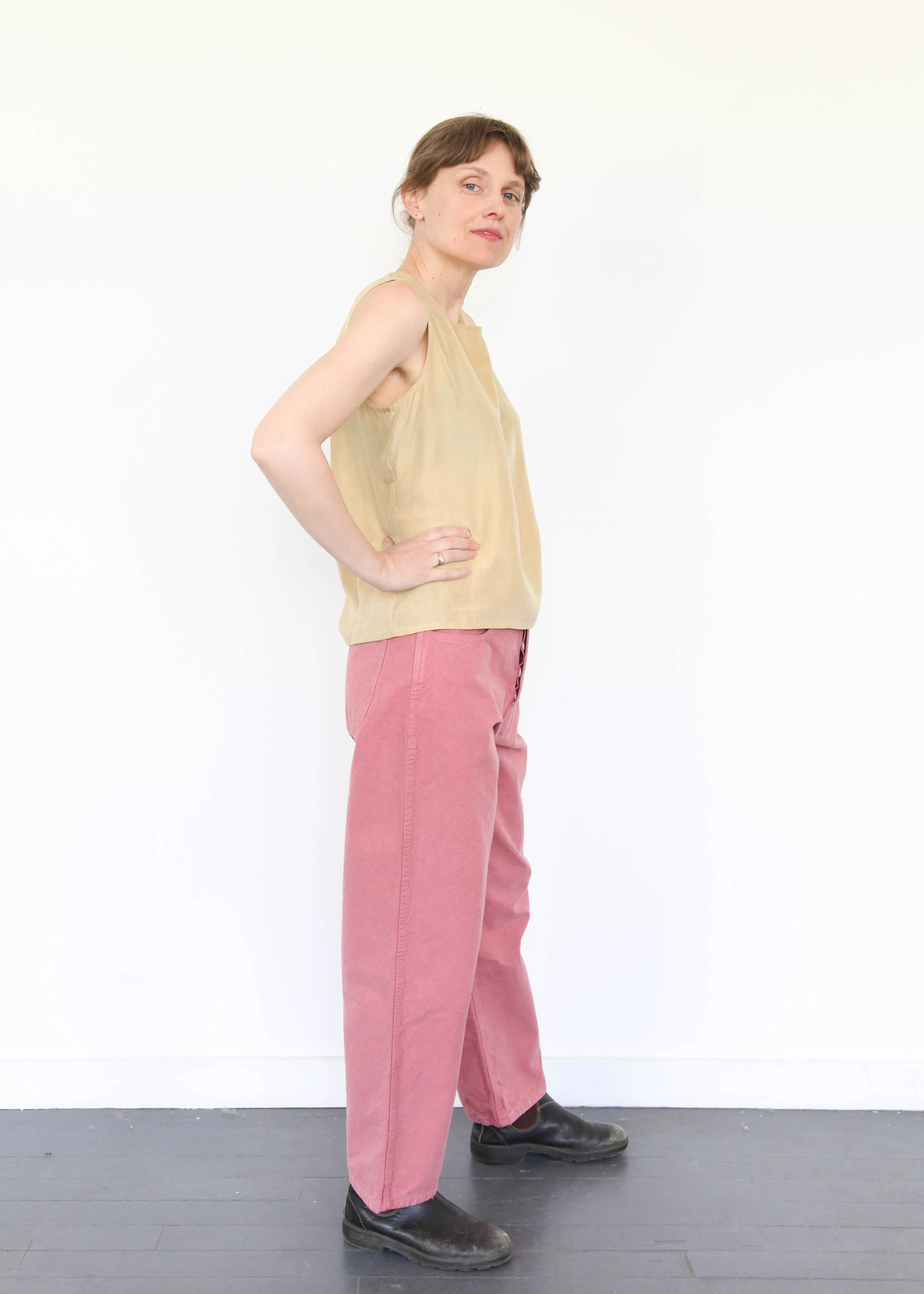 Whiskey Gold Sleeveless Silk Top